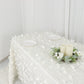 90"x132" Ivory Leaf Petal Taffeta Seamless Rectangle Tablecloth