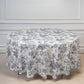 Polyester 108" Round Tablecloth White - Black French Toile Pattern for Chic Weddings