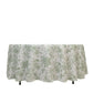 Polyester 108" Round Tablecloth White - Dusty Sage Green French Toile Pattern for Chic Weddings