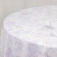 Polyester 108" Round Tablecloth White - Lavender Lilac French Toile Pattern for Chic Weddings