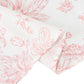 Polyester 108" Round Tablecloth White - Pink French Toile Pattern for Chic Weddings