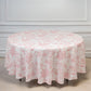 Polyester 108" Round Tablecloth White - Pink French Toile Pattern for Chic Weddings