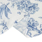Polyester 132" Round Tablecloth White - Blue French Toile Pattern for Chic Weddings