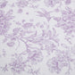 Polyester 132" Round Tablecloth White - Lavender Lilac French Toile Pattern for Chic Weddings