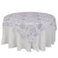 Polyester 70"x70" Table Overlay White - Lavender Lilac French Toile Pattern for Stylish Events