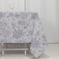Polyester 70"x70" Square Tablecloth White - Lavender Lilac French Toile Pattern for Elegant Occasions