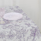 Polyester 70"x70" Square Tablecloth White - Lavender Lilac French Toile Pattern for Elegant Occasions