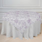 Polyester 70"x70" Table Overlay White - Lavender Lilac French Toile Pattern for Stylish Events