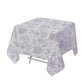 Polyester 70"x70" Square Tablecloth White - Lavender Lilac French Toile Pattern for Elegant Occasions