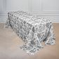Polyester 90"x132" Rectangle Tablecloth White - Seamless Black French Toile Pattern for Formal Celebrations