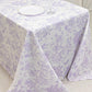 Polyester 90"x132" Rectangle Tablecloth White - Seamless Lavender Lilac French Toile Pattern for Formal Celebrations