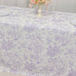 Polyester 90"x132" Rectangle Tablecloth White - Seamless Lavender Lilac French Toile Pattern for Formal Celebrations