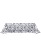 Polyester 90"x156" Rectangle Tablecloth White - Seamless Black French Toile Pattern for Grand Occasions