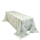 Polyester 90"x156" Rectangle Tablecloth White - Seamless Dusty Sage Green French Toile Pattern for Grand Occasions