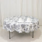 Polyester 90" Round Tablecloth White - Black French Toile Pattern for Chic Weddings