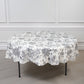 Polyester 90" Round Tablecloth White - Black French Toile Pattern for Chic Weddings