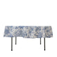 Polyester 90" Round Tablecloth White - Blue French Toile Pattern for Chic Weddings