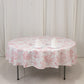 Polyester 90" Round Tablecloth White - Pink French Toile Pattern for Chic Weddings