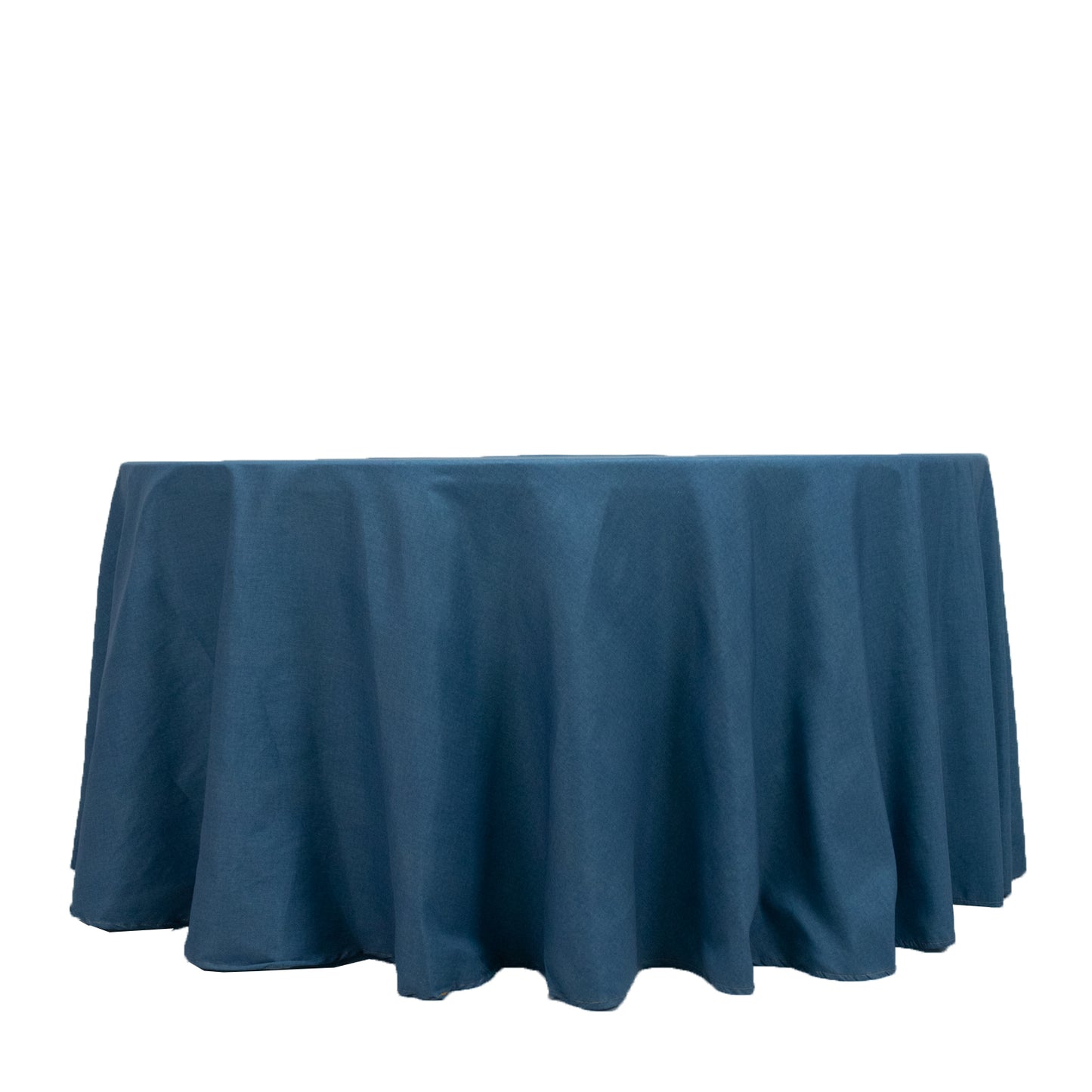 120" Polyester Round Tablecloth – Denim Blue with Seamless Faux Denim Design for Stylish Gatherings