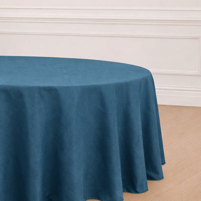 120 Inch Round Denim Blue Faux Denim Tablecloth