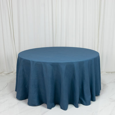 120 Inch Round Denim Blue Faux Denim Tablecloth