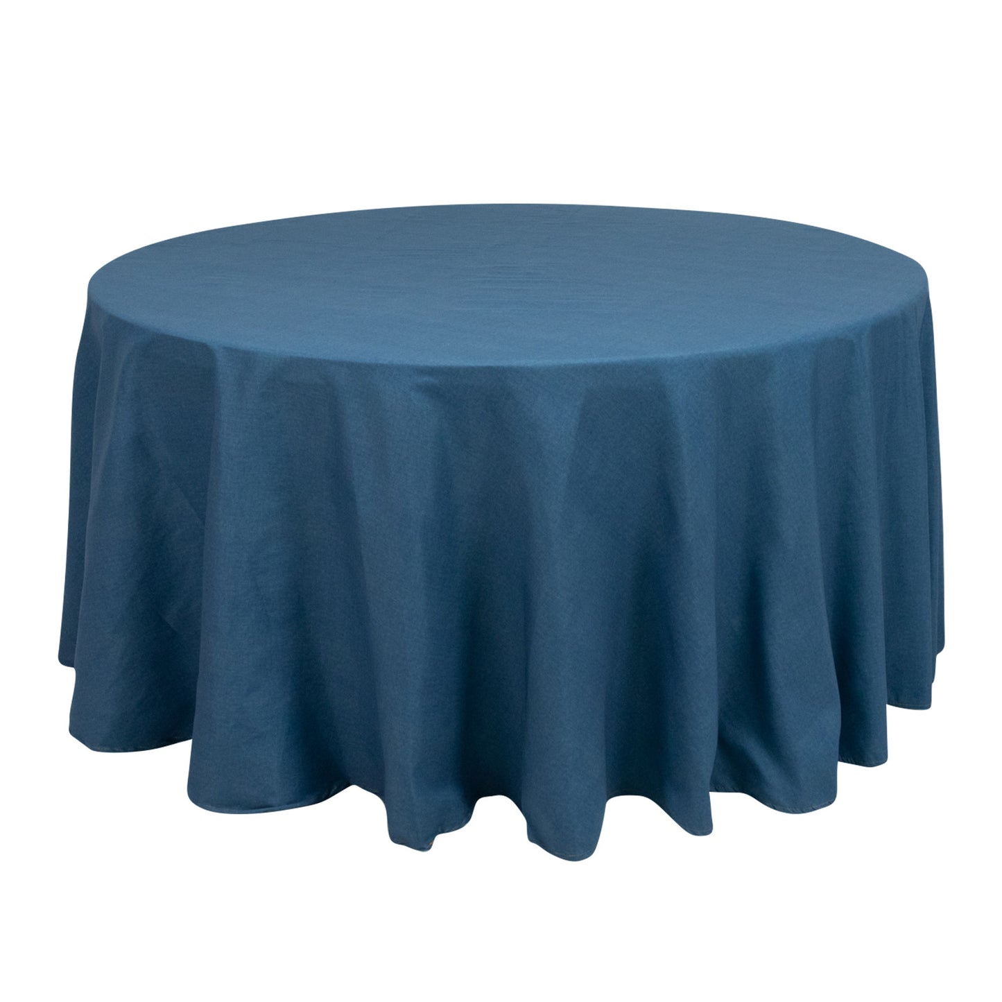 120" Polyester Round Tablecloth – Denim Blue with Seamless Faux Denim Design for Stylish Gatherings