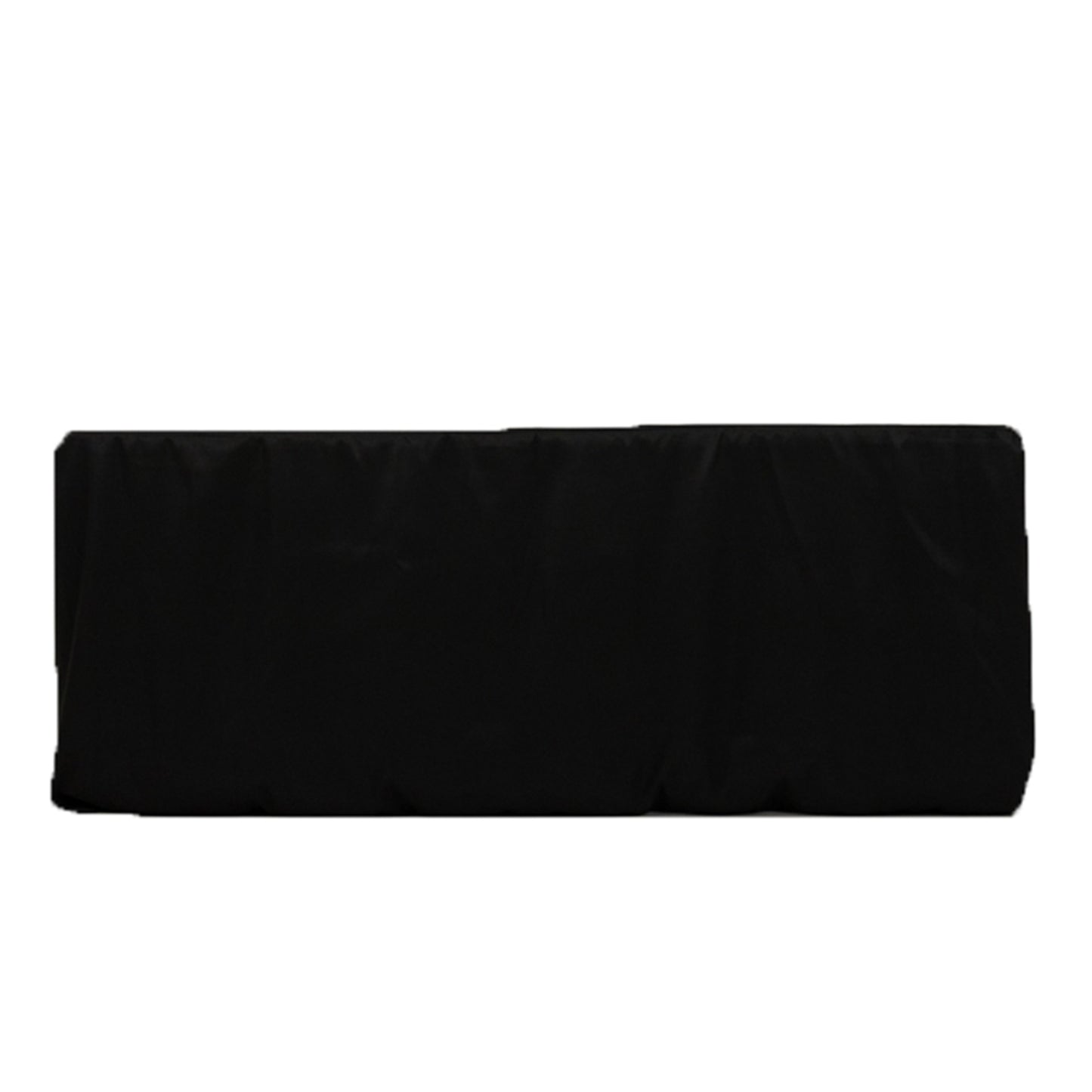 Black fitted premium polyester tablecloth for 72"x30" tables.