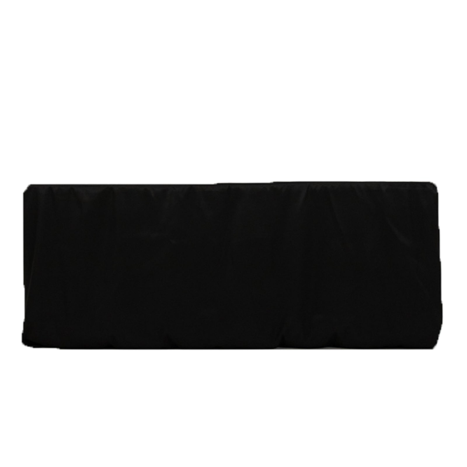 Black fitted premium polyester tablecloth for 72"x30" tables.