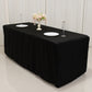 Black fitted tablecloth for 72"x30" tables, perfect for events and gatherings.