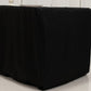 Black fitted tablecloth for 6ft tables, 220GSM premium polyester.