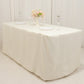 Ivory Fitted Premium Polyester Rectangle Tablecloth 6ft Table Cover For 72"x30" Tables - 220GSM