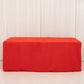 Red Fitted Premium Polyester Rectangle Tablecloth 6ft Table Cover For 72"x30" Tables - 220GSM