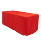 Red Fitted Premium Polyester Rectangle Tablecloth 6ft Table Cover For 72"x30" Tables - 220GSM