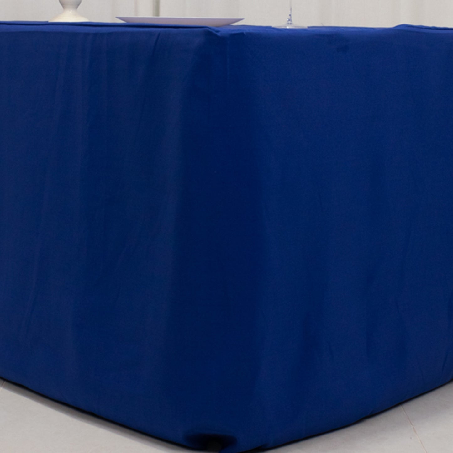 Royal blue fitted 6ft tablecloth for 72"x30" tables.