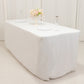 White Fitted Premium Polyester Rectangle Tablecloth 6ft Table Cover For 72"x30" Tables - 220GSM