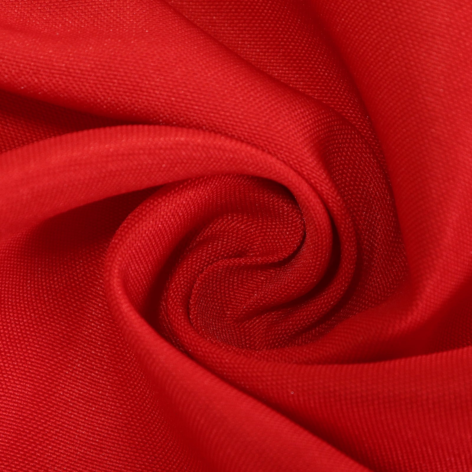 Red fitted premium polyester tablecloth for 8ft tables.