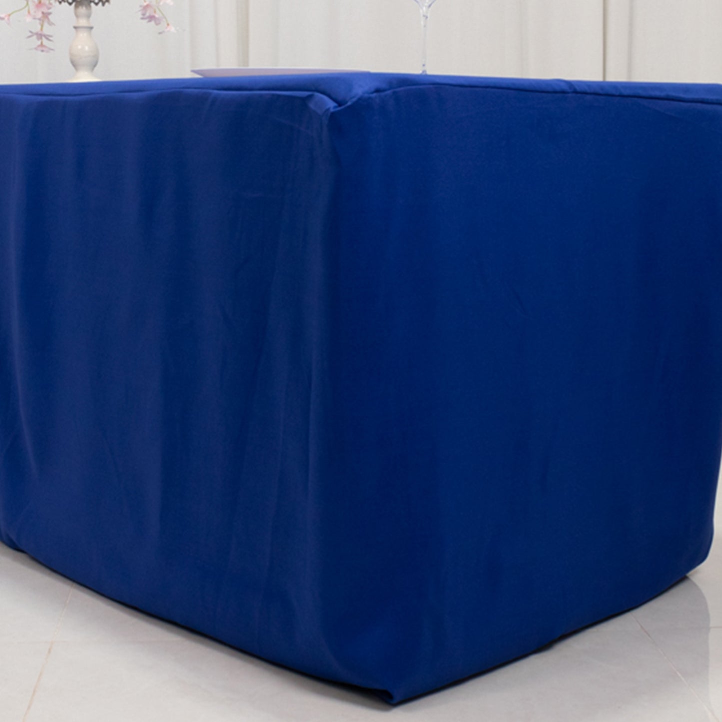 Royal Blue Fitted Tablecloth for 8ft Rectangle Tables