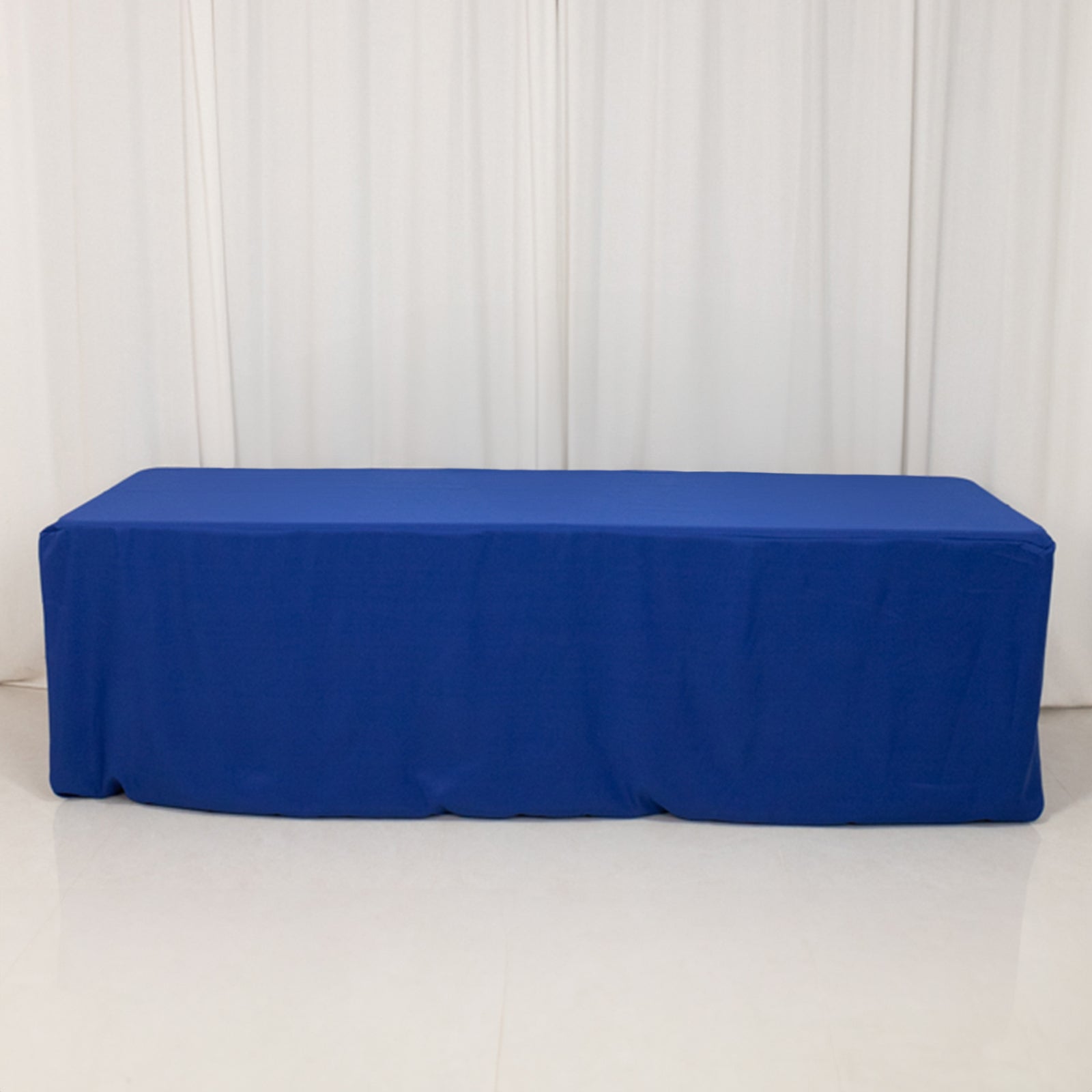Royal Blue Fitted Tablecloth for 8ft Rectangle Table - Premium Polyester