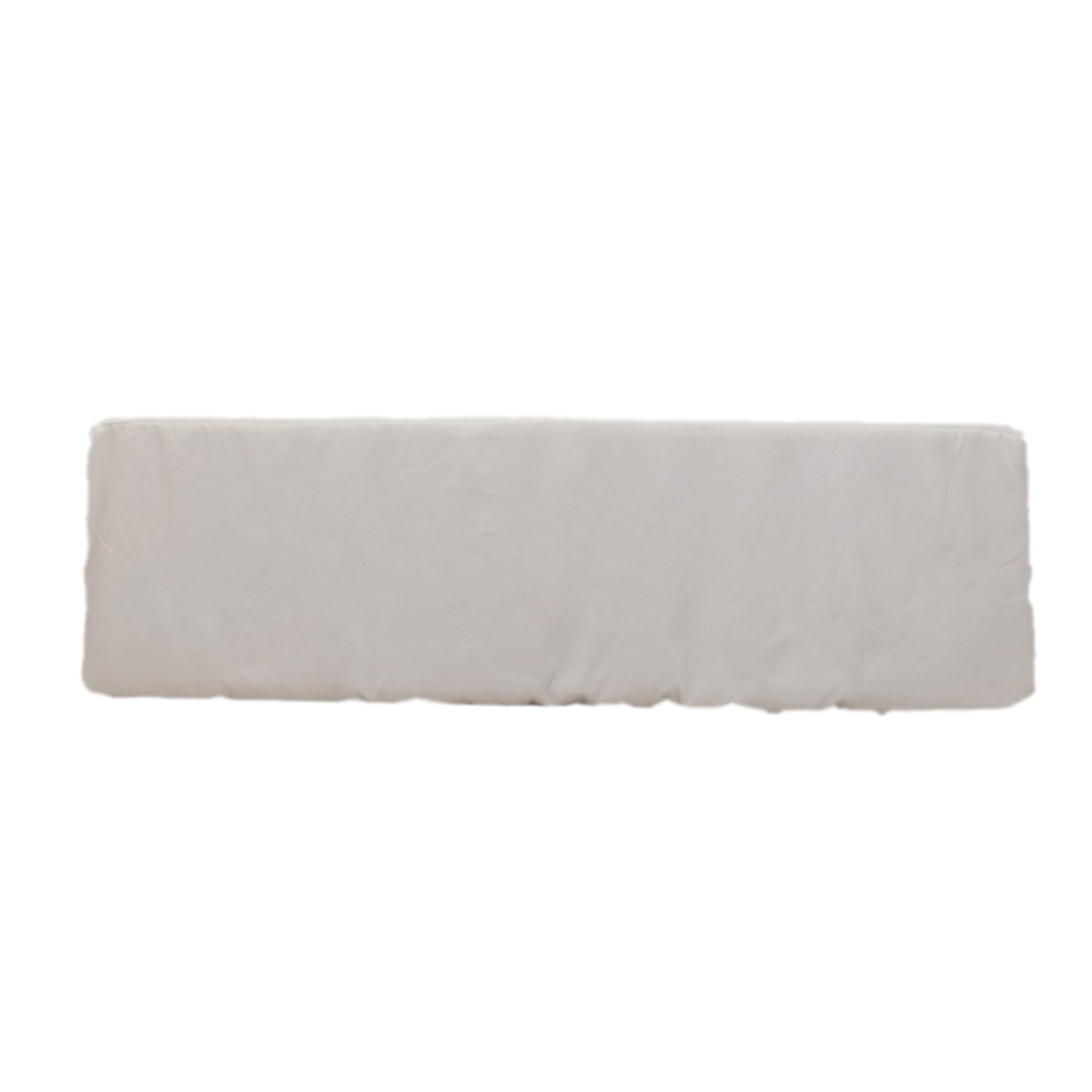 White fitted premium polyester tablecloth for 8ft tables.
