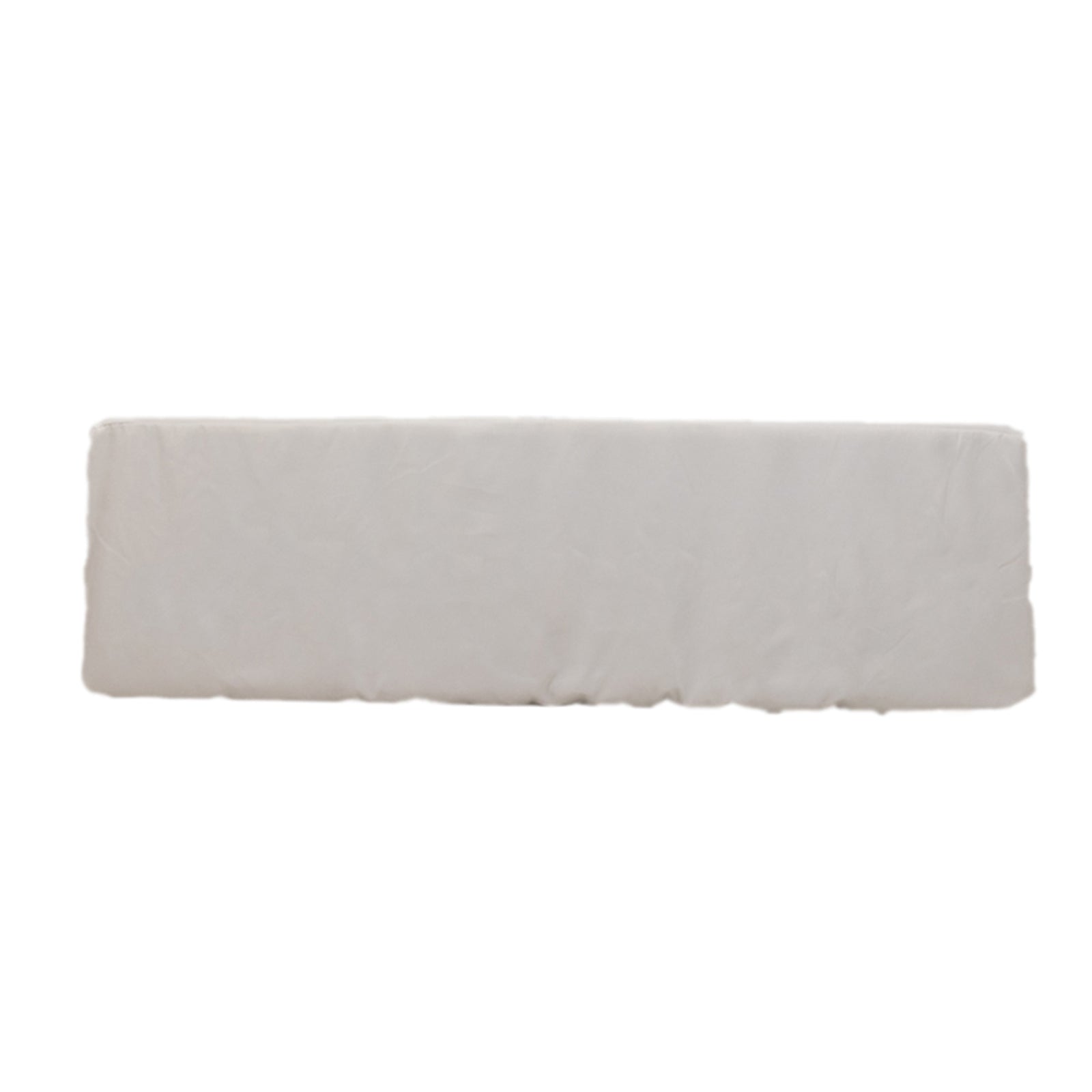 White fitted premium polyester tablecloth for 8ft tables.