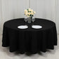108" Fire Retardant Black Tablecloth Premium Polyester Round Table Cover