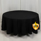 108" Fire Retardant Black Tablecloth Premium Polyester Round Table Cover