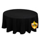 108" Fire Retardant Black Tablecloth Premium Polyester Round Table Cover