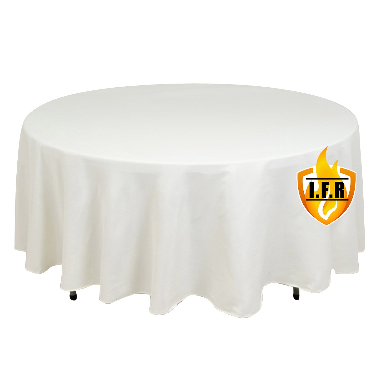 Ivory round tablecloth premium polyester table cover
