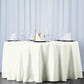 120" Fire Retardant Ivory Tablecloth Seamless Premium Polyester Round Table Cover for 5 Foot Table With Floor-Length Drop