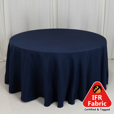 Premium Navy Blue Round Tablecloth