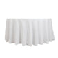 120" Fire Retardant White Tablecloth Seamless Premium Polyester Round Table Cover for 5 Foot Table With Floor-Length Drop