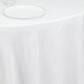 120" Fire Retardant White Tablecloth Seamless Premium Polyester Round Table Cover for 5 Foot Table With Floor-Length Drop