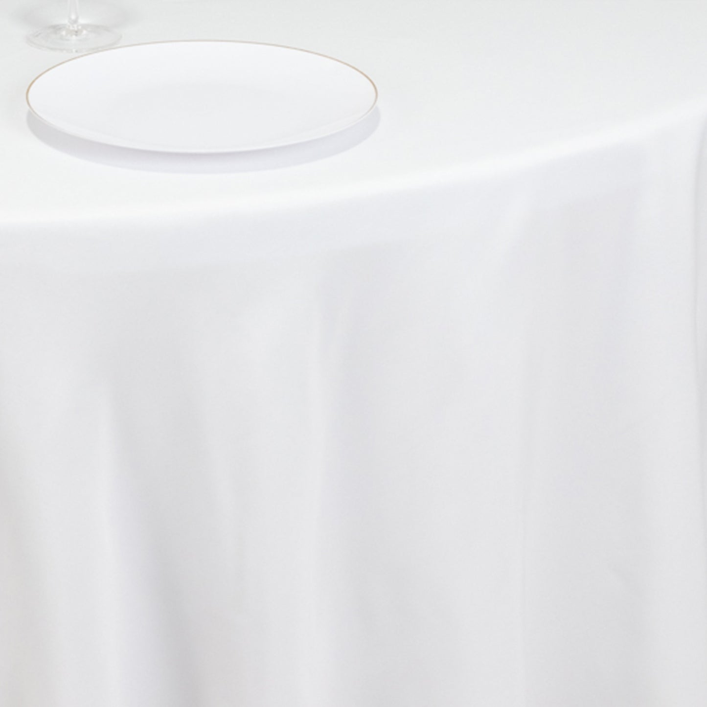 120" Fire Retardant White Tablecloth Seamless Premium Polyester Round Table Cover for 5 Foot Table With Floor-Length Drop