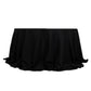 132" Fire Retardant Black Tablecloth Seamless Premium Polyester Round Table Cover for 6 Foot Tables With Floor-Length Drop